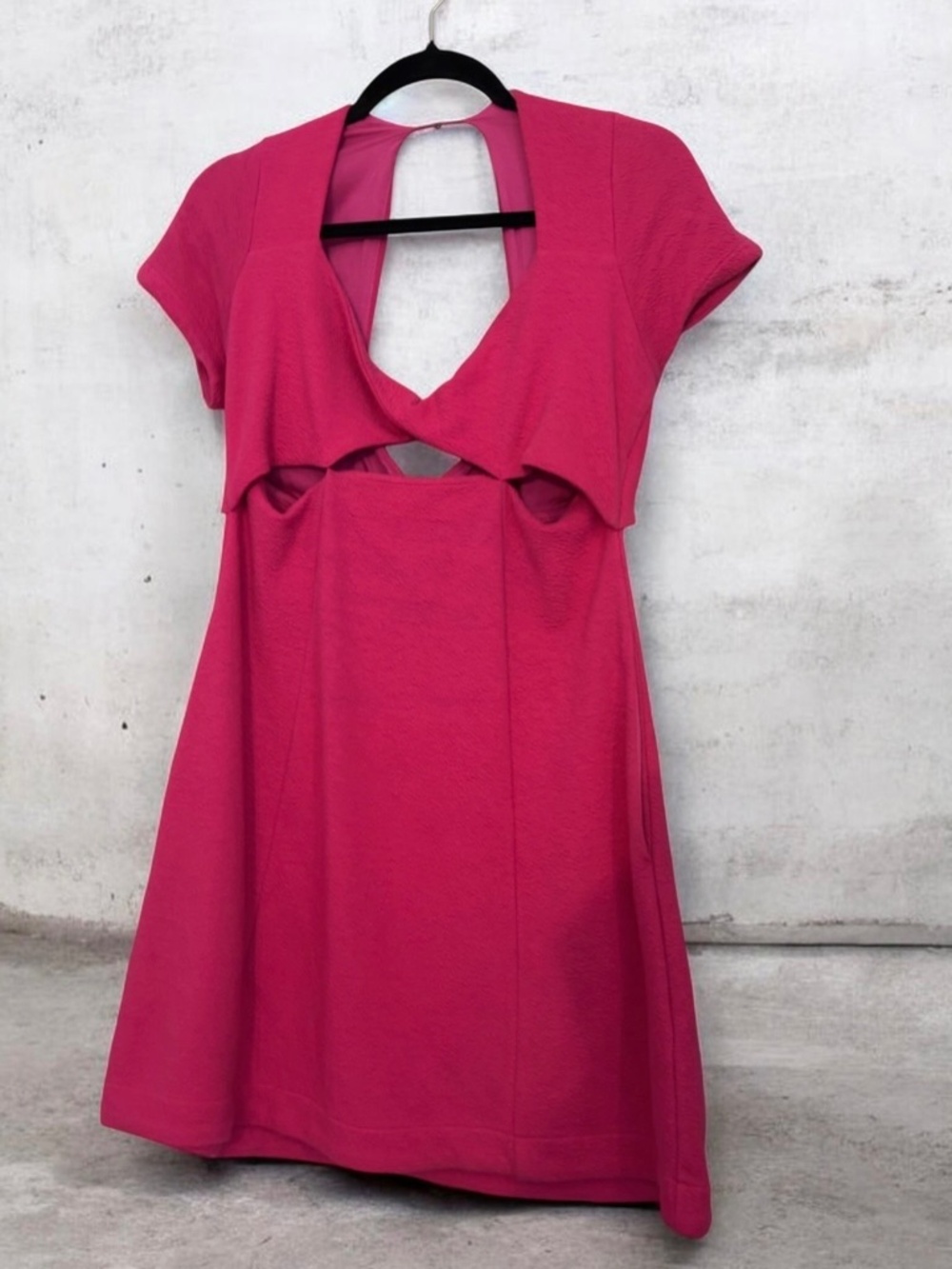 Anthropologie Maeve Pink Crepe Cutout Mini Dress ~ Size Medium